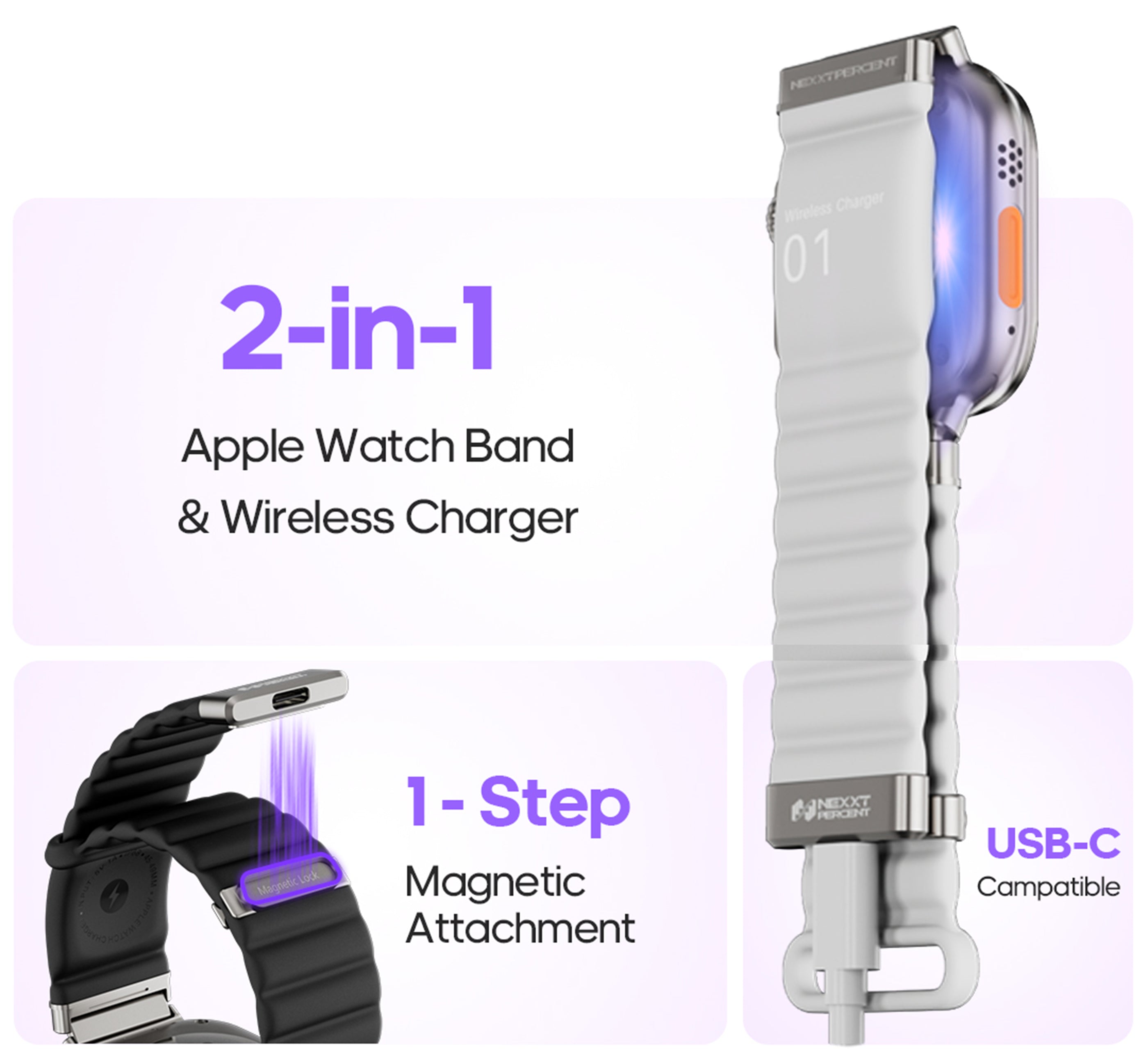 Apple - nbox Apple Watch Band & Wireless Charger